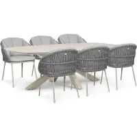 Santika Furniture Santika Pebble/Voyage 240x120 cm dining tuinset 7-delig