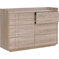 Mendler Commode -P44, dressoir, 6 laden met push-to-open-functie, MDF 83x120x40 cm ~ Sonoma-eikenlook