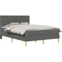 vidaXL Bedframe met matras Donkergrijs 160 x 200 cm Stof