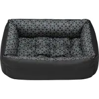 SuperKissen24. Hondenmand Bank LOUIS BLACK 70x55cm - Waterdicht & Krasbestendig
