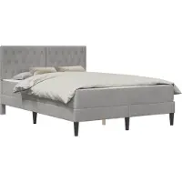 vidaXL Bedframe met matras Lichtgrijs 160 x 200 cm Fluweel