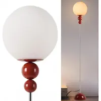 Alpinaluz "LOKE" E27 vloerlamp met meerdere bollen en een bol van opaak wit materiaal