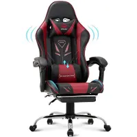 COLAMY - Ergonomische gamingstoel - Bureaustoelen - voetsteun - maximaal draagvermogen 136 kg - rood