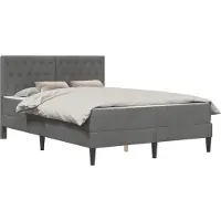 vidaXL Bedframe met matras Donkergrijs 120 x 200 cm Fluweel
