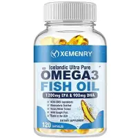 Xemenry Omega 3 visolie 4500 mg + EPA & DHA (120 capsules) Voedingssupplement, voor hart, hersenen, gewrichten, immuunsysteem en cognitieve functies