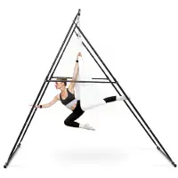 Vevor Aerial Yoga Frame Swing Stand met 6 meter lange yogahangmat (wit) &amp; max. 200 kg draagvermogen &amp; driehoekige structuur &amp; EVA-schuim