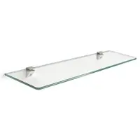 Tulup Glazen Wandrek - 45x13 cm - Compacte Wandplank Van Gehard Glas 6 Mm - Met Dubbele Verchroomde Houders - Ideaal Als Badkamerplank Of Keukenrek - Elegante En Duurzame Glasafwerking - Transparant