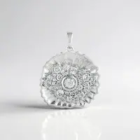 Cavill - Zilveren Hanger 925 Sterling Zilver Geplatineerd - Cambodjaanse Zirkoon 2,195 ct - Elegante Golvende Design - Luxe Sieraad