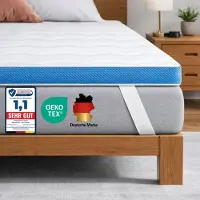 Komfortec Topper 140x200x7.5 cm – Traagschuim met Gel - Topdekmatras - Orthopedisch - Wasbare Aloë Vera Hoes