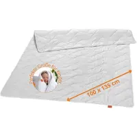 Sleepling Nature dekbed, wildzijden deken, zomerdekbed, zijden deken met 100% wildzijde, overtrek 100% katoen, Made in EU, Ökotex, wasbaar op 40 graden, 100 x 135 cm, wit