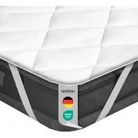 Komfortec Matrasbeschermer 140x200 cm 500g/m² met 4 Hoekelastieken - Microvezel - Ademend - Gewatteerde Topdekmatras, Wit