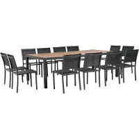 Oviala - Set tuintafel van keramiek met houtlook en 12 stoelen - Tivoli