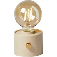 Northpoint Vintage LED-lamp met gloeilamp-look, Edison-stijl, tafellamp, USB-C, dimbaar met draaiknop – moderne decoratie, beige
