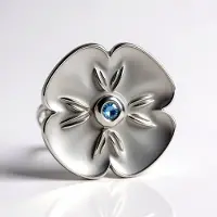 Cavill - Zilveren Aanhanger - 925 Sterling Zilver - Zwitsers-blauwe Topaas 0,04 ct - Elegante Bloemhanger - Rond Geslepen Edelsteen - 13,5 mm