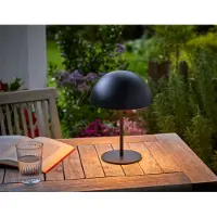 Northpoint LED-tafellamp, oplaadbaar via USB-C, met aanraakschakelaar, geschikt voor binnen- en buitengebruik, 28 cm, metaal, zwart