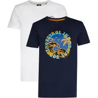 Petrol Industries Shirt 'Snapper' navy / oranje / zwart / wit