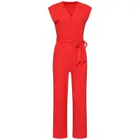 Smashed Lemon Elegante jumpsuit in travel kwaliteit met wijde pijp |