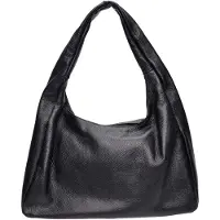 Roberta M Zwart Rundleer Tas