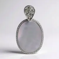 Cavill - Zilveren Hanger met Parelmoer en Marcasiet 0,084ct - 925 Sterling Zilver - Ovale Vorm 24x14 mm - Elegante Tijdloze Sieraden
