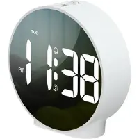 Attalos Digitale Wekker - Twee alarmen - Wit - Dimbaar - USB & AAA batterij - Voor volwassenen & kinderen - klok voor thuis in de slaapkamer en op vakantie - reiswekker & kinderwekker - alarmklok