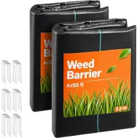 Vevor 2x Onkruidbestrijdingsdoek 1,2x15,2 m Tuinvlies 90 g/m²
