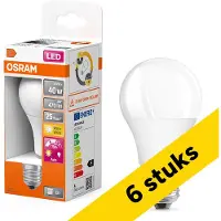 Osram 6x LED lamp E27 | Peer A60 | Mat | Daglichtsensor | 2700K | 4.9W (40W)