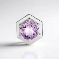 Cavill - Zilveren Hanger - 925 Sterling Zilver Geplatineerd - Lavendel Amethist 2,031 ct - Zeshoekig, Rond Briljant Geslepen - Luxe Sieraad
