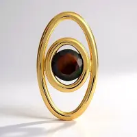 Cavill - 9K Geelgouden Hanger - 1,1 ct Mezezo Opaal Rond 8 mm - Elegant Minimalistisch Design - Kleurveranderend Rood Groen Zwart