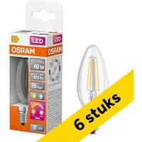 Osram 6x LED lamp E14 | Kaars B35 | Filament | Helder | 2700-4000K | 4W (40W)