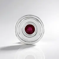 Cavill - Zilveren Hanger - 925 Sterling Zilver Geplatineerd - 1,113 ct Madagaskar Bemainty Robijn Rond - Elegante Dames Sieraad 19x19 mm