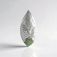 Cavill - Modern Elegante 925 Sterling Zilver Hanger - 27 Ronde Russische Diopsied Diopsiedstenen 0,463 ct - Groen 38x18 mm