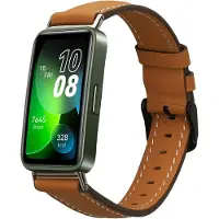 Kwmobile lederen horlogebandje geschikt voor Huawei Band 10 / 9 / 8 polsband - Echt leren smartwatch bandje - Activity tracker horloge band in bruin