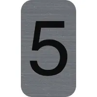 Exacompta Zelfklevend plaatje in imitatie aluminium Cijfer 5 - 2,5x4,4 cm - Grijs - 67185E