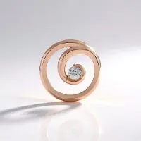 Cavill - Zilveren Hanger met Cambodjaanse 1,058 ct Zirkoon - 925 Sterling Zilver Rosé Verguld - Elegant Rond Briljant Spiraal 28x28 mm