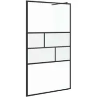 vidaXL Inloopdouchewand Zwart 115 x 195 x 0,5 cm Glas en Aluminium