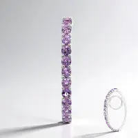 Cavill - Zilveren hanger met 13 Braziliaanse amethisten 0,39 Ct rond slijpsel - 925 Sterling zilver - Modern elegant MONOSONO