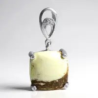 Cavill - Zilveren Hanger - 925 Sterling Zilver met 6,45 ct Magnesiet en Witte Topaas - Elegante Antieke Kussen Cabochon, Braziliaanse Edelsteen