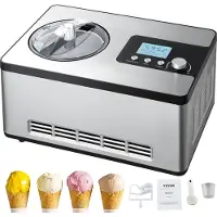 SucceBuy CYRO - IJsmachine - Schepijs Machine - Roomijsmachine - met Compressor - Sorbet IJsmachine - RVS - Incl. Receptenboek - Zilver