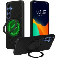 Kwmobile Hoesje voor Samsung Galaxy S25 Smartphonehoesje – Case compatibel met MagSafe – Cover met ringstandaard