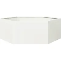 vidaXL Plantenbak zeshoek 138x120x45 cm staal wit