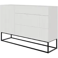 NADUVI Collection Vesper Dressoir - B 140 cm - Wit / Zwart Wit
