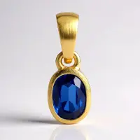 Cavill - 925 Sterling Zilveren Hanger - Nepal Kyaniet Ovaal 0,935 ct - Verguld - Blauwe Edelsteen - Elegant & Tijdloos Design - 15x6 mm