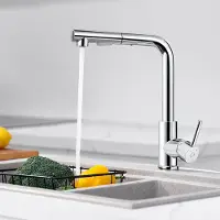 CECIPA MAX Keuken kraan - Keukenkraan Met Uittrekbare Uitloop met 2 straalsoorten - 360° Draaibare Mengkraan - Chroom