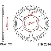 JT Sprockets 525 Jtr2014.46 Steel Achtertandwiel