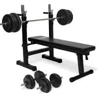 VirtuFit Verstelbare Halterset - 60,5 kg - Halterbank Compact - Dumbbellset - Halterset