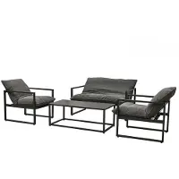 CLEMENTO Coral Loungeset 4-delig Aluminium/Sunbrella Sooty