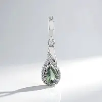 Cavill - Zilveren Hanger 925 Sterling Zilver Geplatineerd - 0,61 ct Peervorm Tanzaniet & 24 Zirkonen - Elegant & Tijdloos
