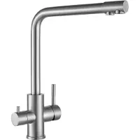 CECIPA MAX Keuken Kraan - 3 Wege Keukenkraan - Drinkwaterkraan - 360° Draaibaar Keukenmengkraan - 3-in-1 Hogedruk Mengkraan - Zilver
