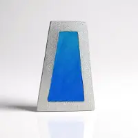 Cavill - Zilveren Hanger 925 Sterling Zilver Geplatineerd - Blauwe Trapezium Vorm - Modern Minimalistisch Elegant Sieraad 29x19 mm - 3,71g