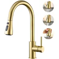 CECIPA MAX Keuken kraan Goud - Keukenkraan Met Uittrekbare Uitloop - 360° Draaibare Mengkraan - 3 Waterafvoermodi - RVS